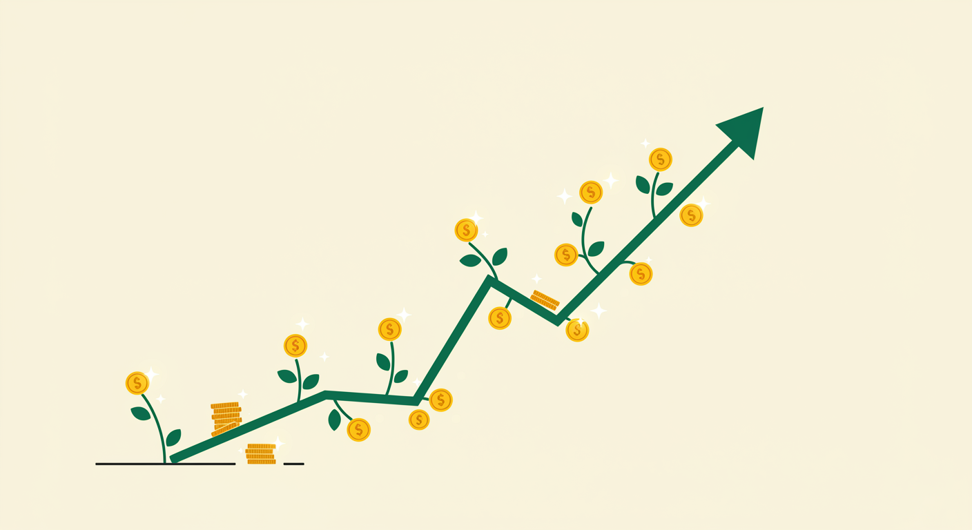 Illustration of an income projection chart